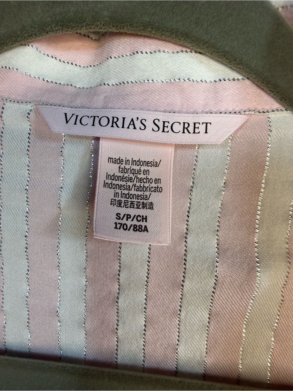 Victorias Secret Pink Stripe Short Pajama Set with Black Trim - Picture 6 of 10